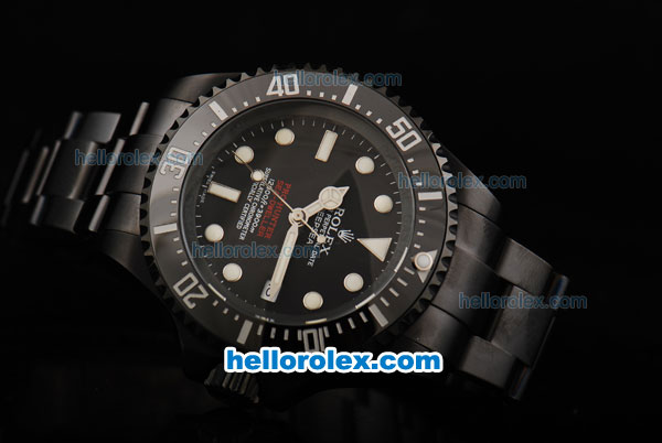 Rolex Sea-Dweller Automatic Movement Full PVD Case/Strap with Black Dial and Ceramic Bezel - Click Image to Close